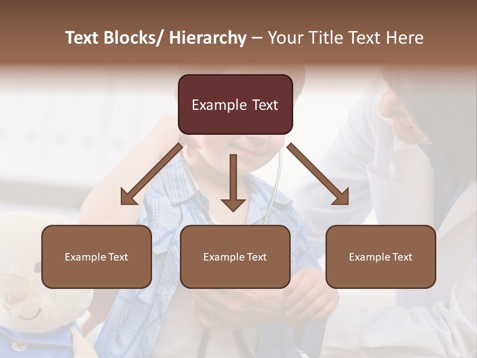 Senior Female Doctor Examining Happy Child, Smiling. PowerPoint Template