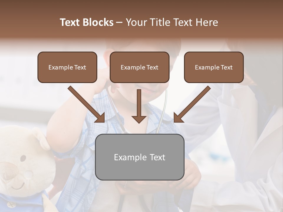 Senior Female Doctor Examining Happy Child, Smiling. PowerPoint Template