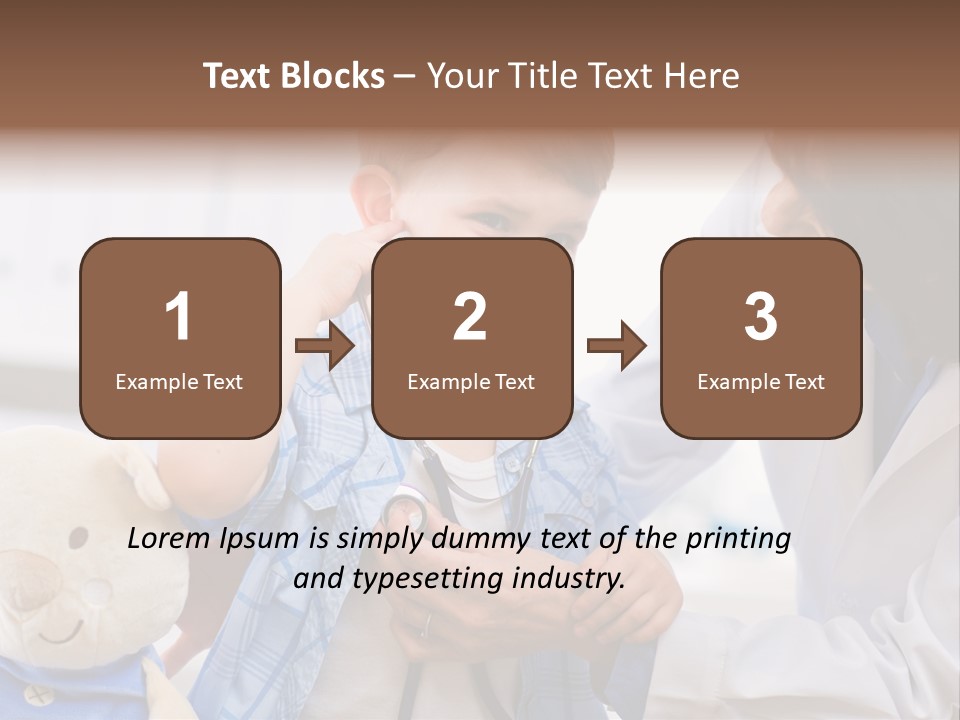 Senior Female Doctor Examining Happy Child, Smiling. PowerPoint Template