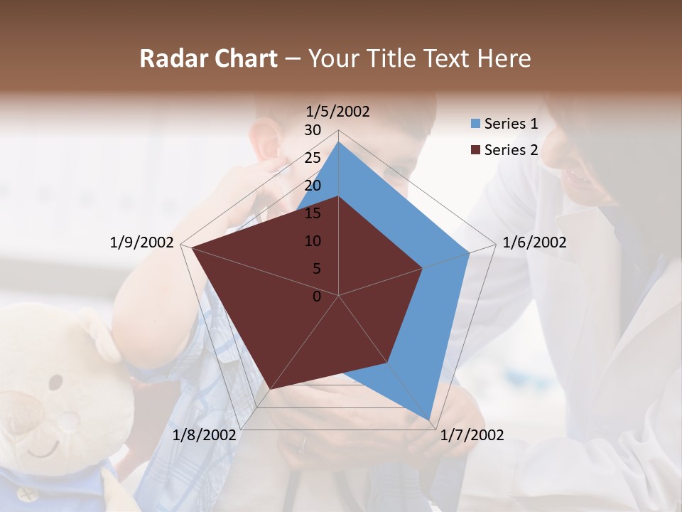 Senior Female Doctor Examining Happy Child, Smiling. PowerPoint Template