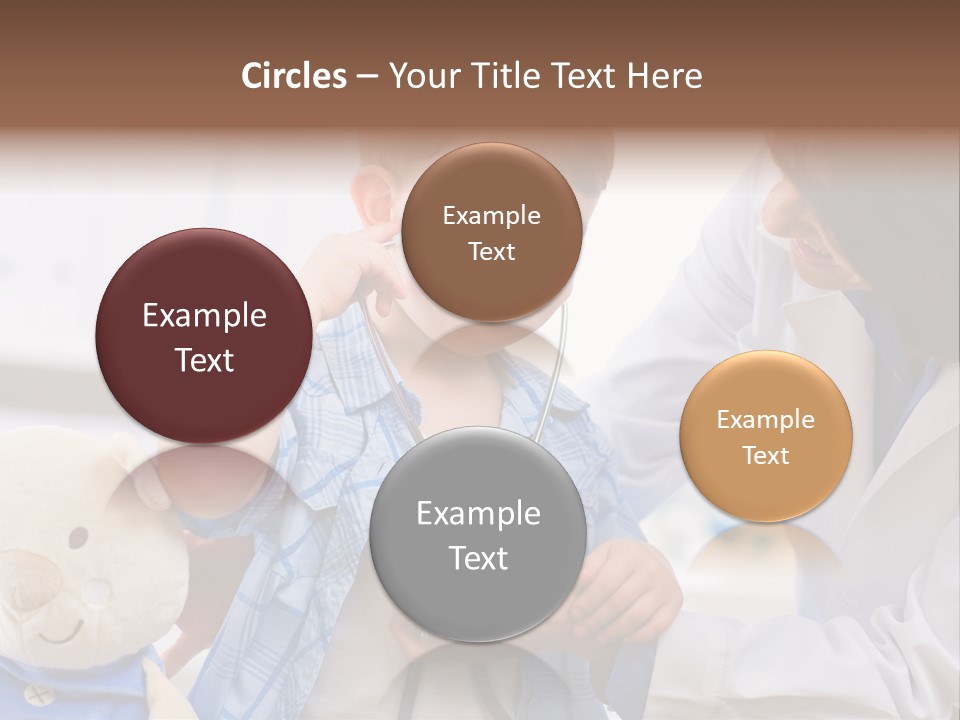 Senior Female Doctor Examining Happy Child, Smiling. PowerPoint Template