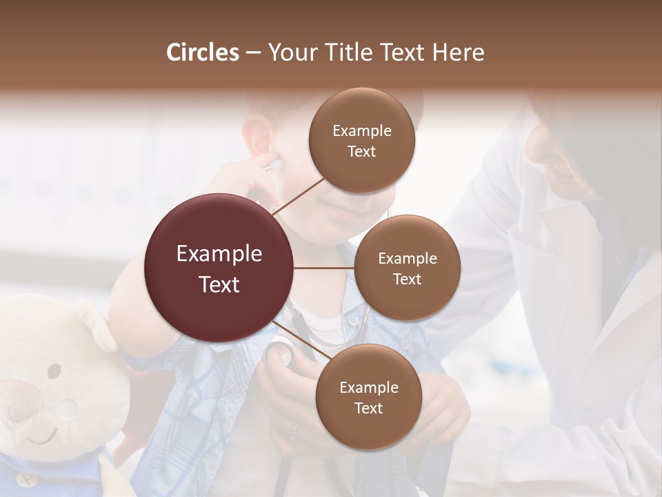 Senior Female Doctor Examining Happy Child, Smiling. PowerPoint Template