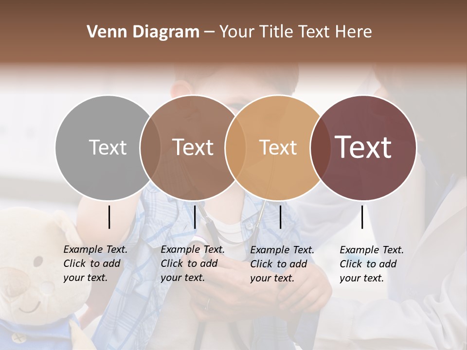 Senior Female Doctor Examining Happy Child, Smiling. PowerPoint Template
