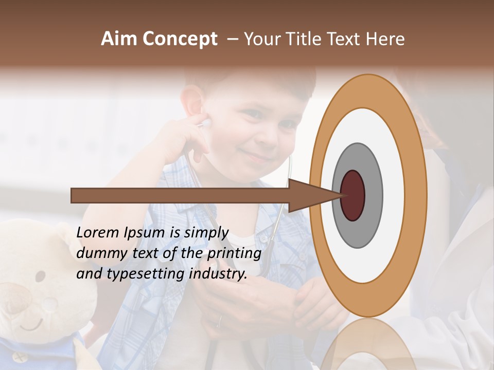 Senior Female Doctor Examining Happy Child, Smiling. PowerPoint Template