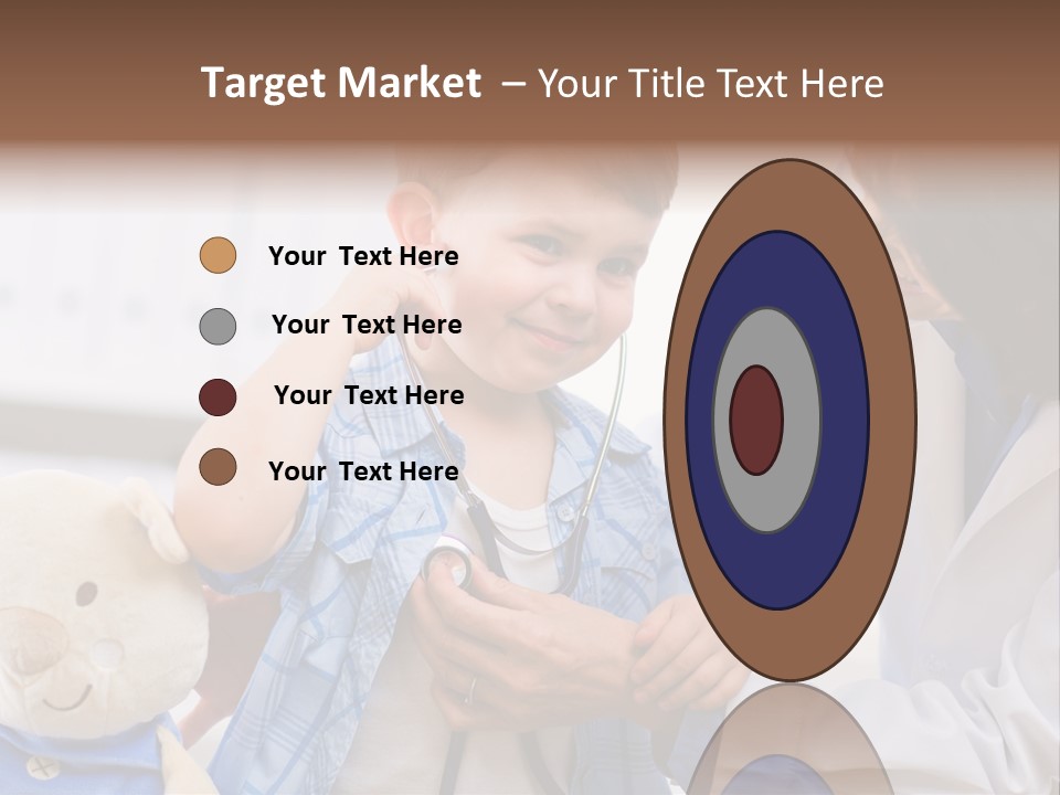 Senior Female Doctor Examining Happy Child, Smiling. PowerPoint Template