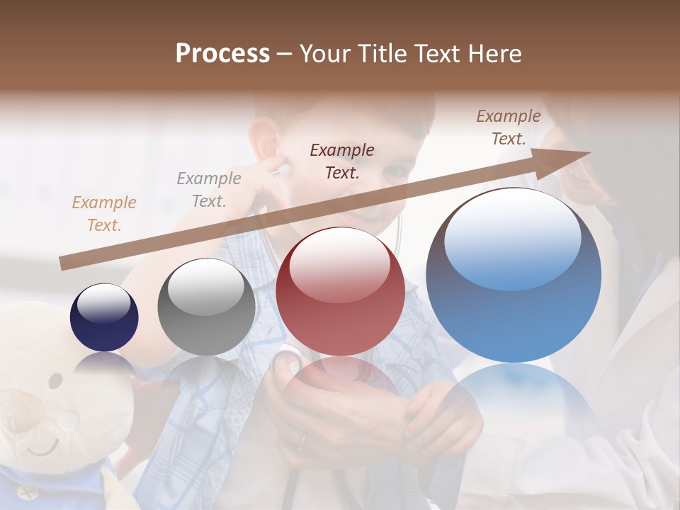 Senior Female Doctor Examining Happy Child, Smiling. PowerPoint Template