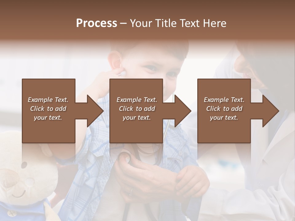 Senior Female Doctor Examining Happy Child, Smiling. PowerPoint Template