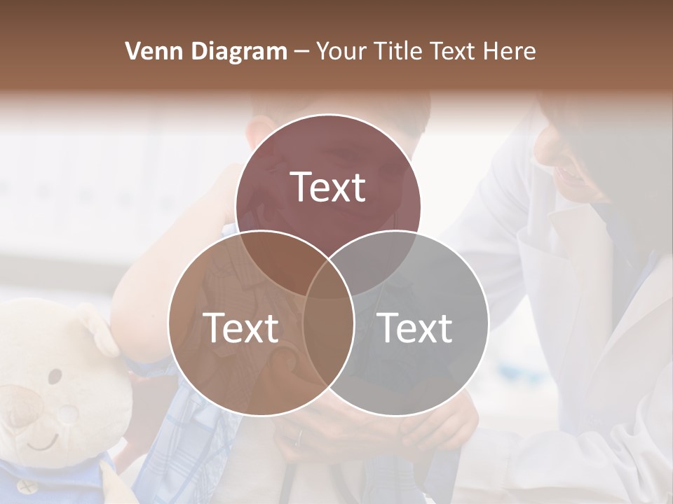 Senior Female Doctor Examining Happy Child, Smiling. PowerPoint Template