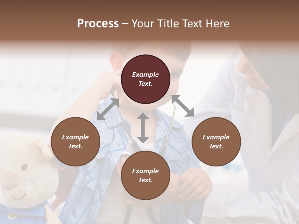 Senior Female Doctor Examining Happy Child, Smiling. PowerPoint Template