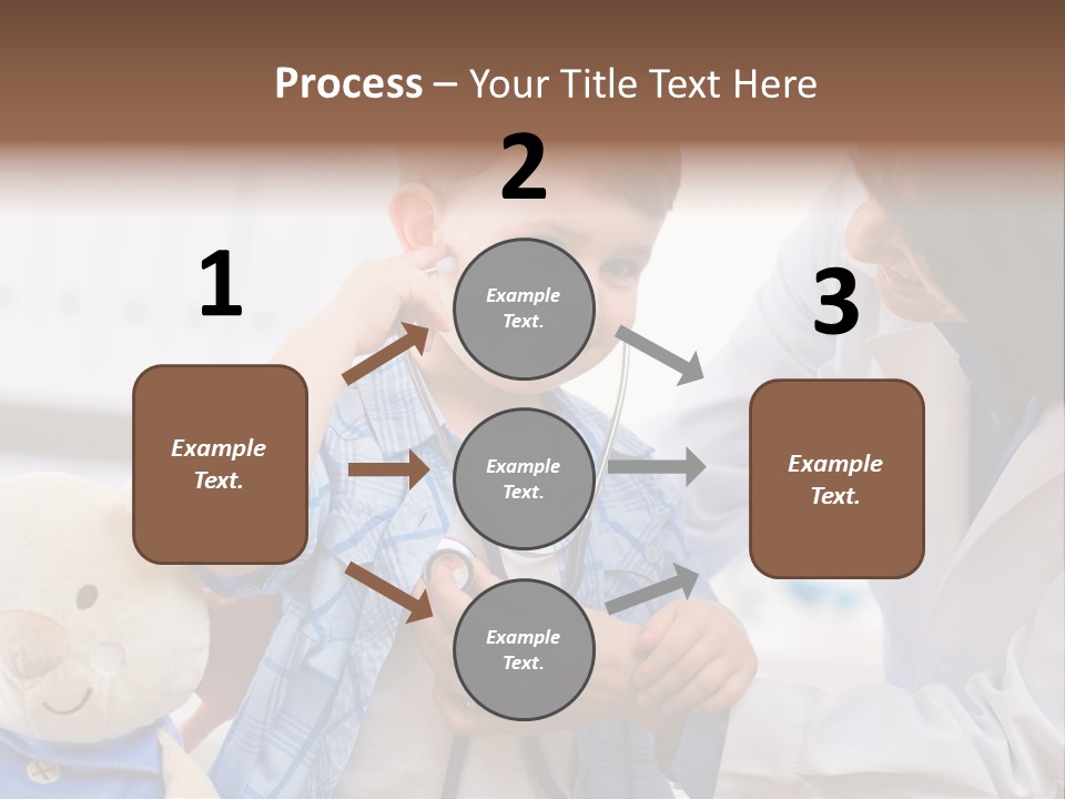 Senior Female Doctor Examining Happy Child, Smiling. PowerPoint Template