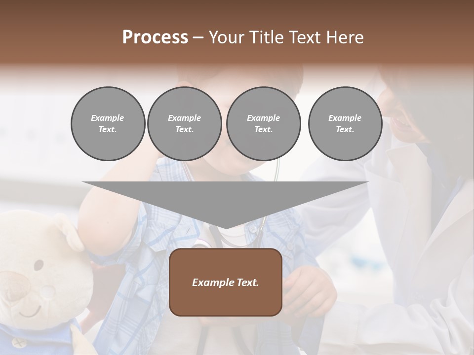 Senior Female Doctor Examining Happy Child, Smiling. PowerPoint Template