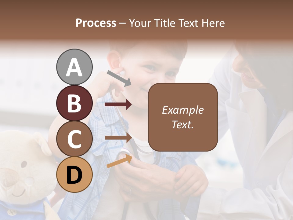 Senior Female Doctor Examining Happy Child, Smiling. PowerPoint Template