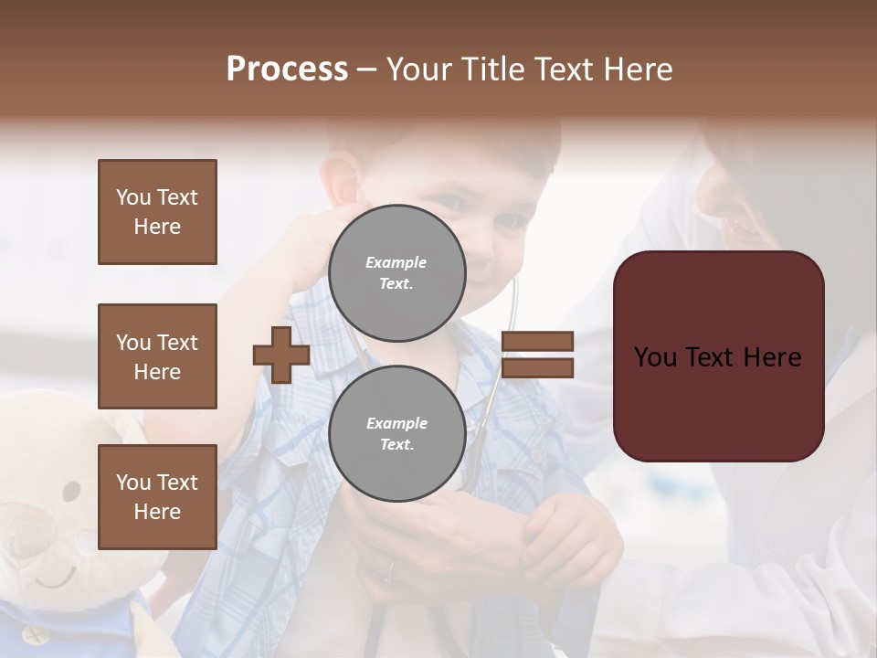 Senior Female Doctor Examining Happy Child, Smiling. PowerPoint Template