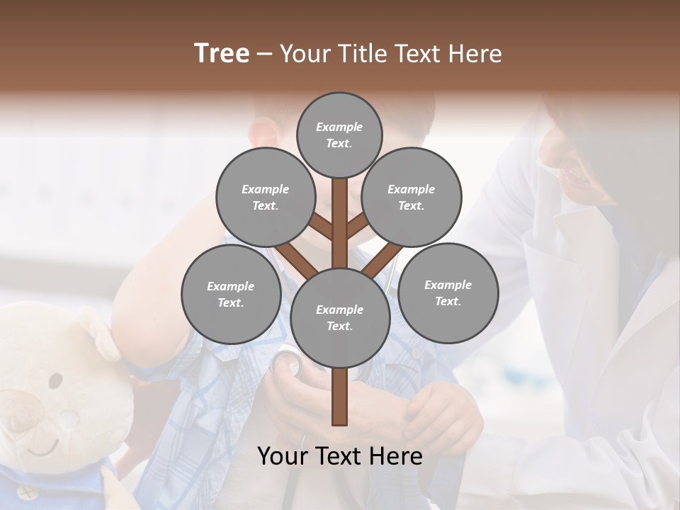 Senior Female Doctor Examining Happy Child, Smiling. PowerPoint Template