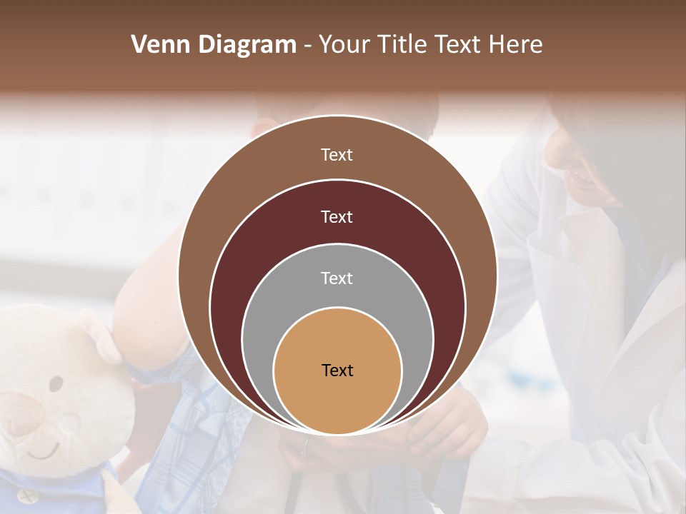 Senior Female Doctor Examining Happy Child, Smiling. PowerPoint Template