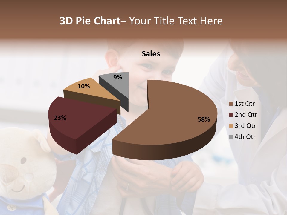 Senior Female Doctor Examining Happy Child, Smiling. PowerPoint Template