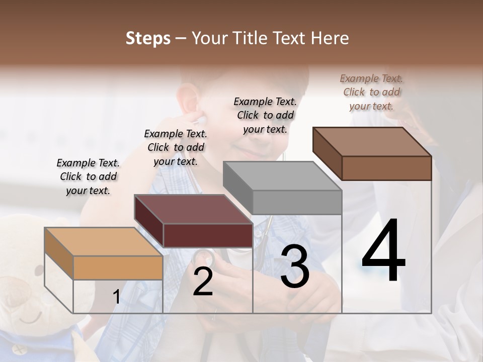 Senior Female Doctor Examining Happy Child, Smiling. PowerPoint Template