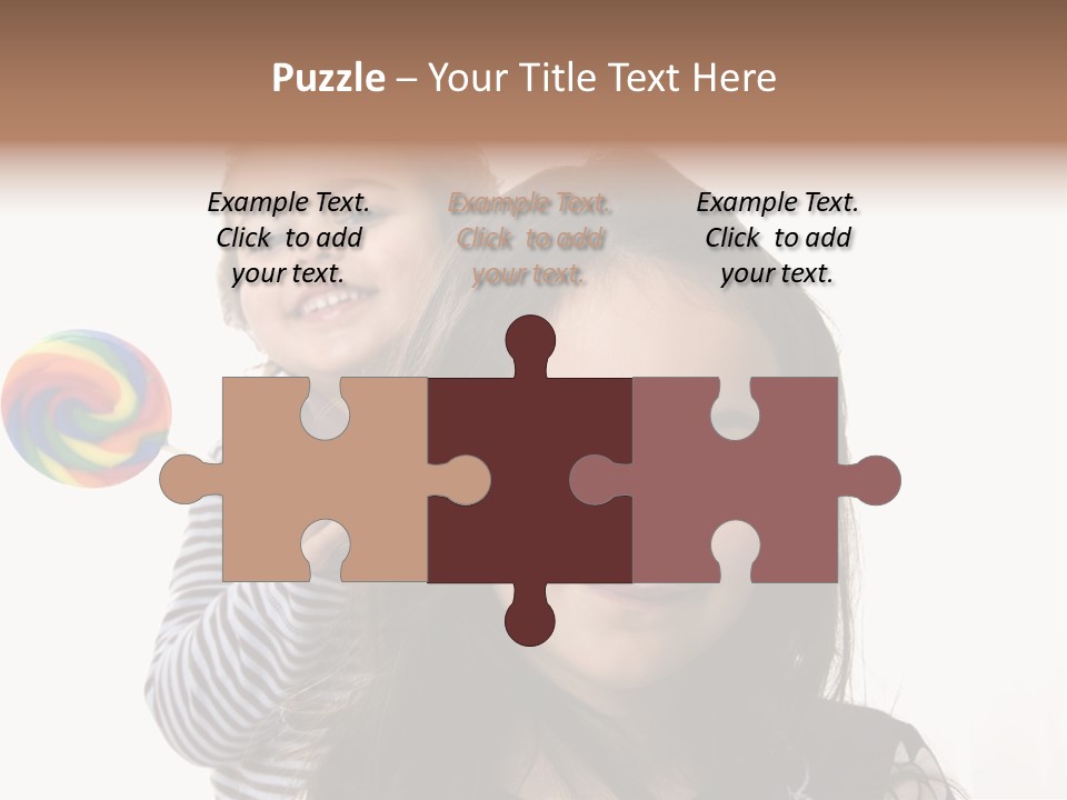 Kids With Lollipop On A White Background PowerPoint Template