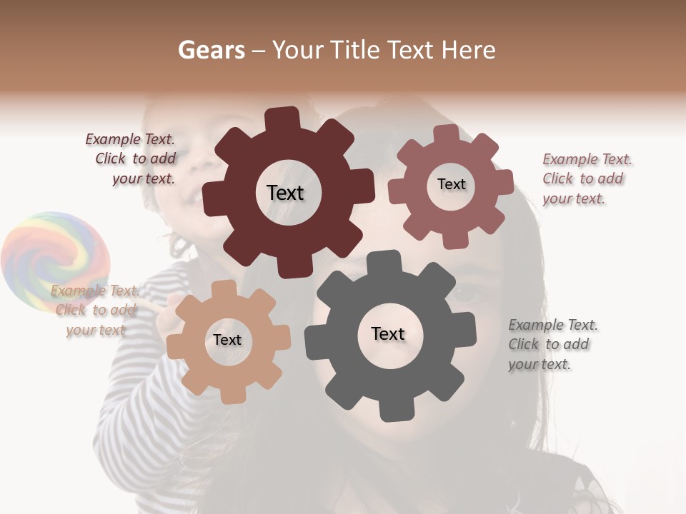 Kids With Lollipop On A White Background PowerPoint Template