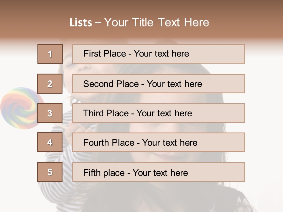 Kids With Lollipop On A White Background PowerPoint Template