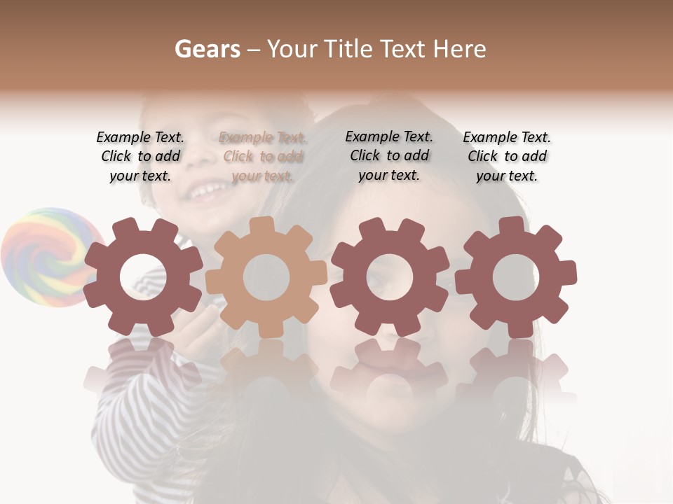 Kids With Lollipop On A White Background PowerPoint Template