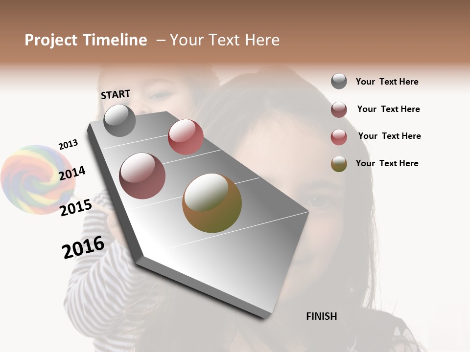 Kids With Lollipop On A White Background PowerPoint Template