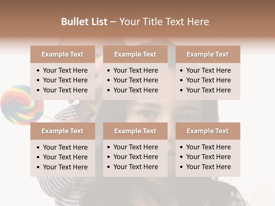 Kids With Lollipop On A White Background PowerPoint Template