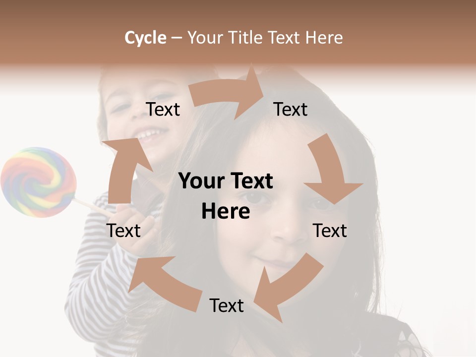 Kids With Lollipop On A White Background PowerPoint Template