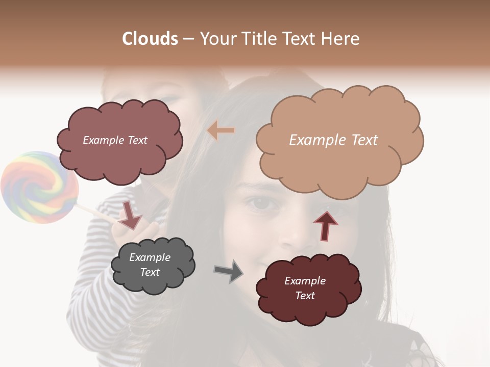 Kids With Lollipop On A White Background PowerPoint Template