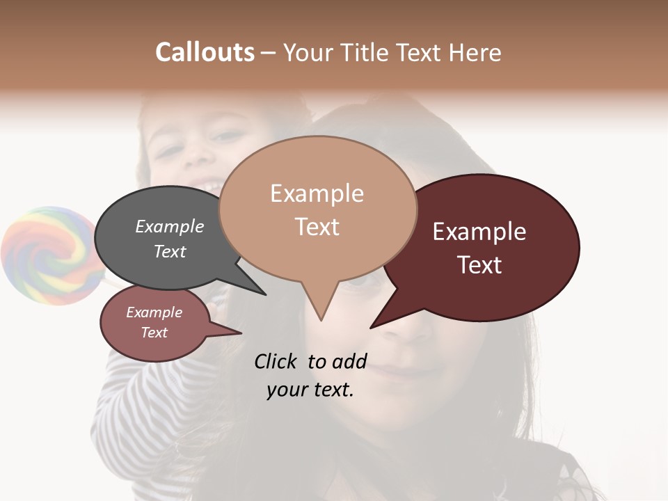 Kids With Lollipop On A White Background PowerPoint Template