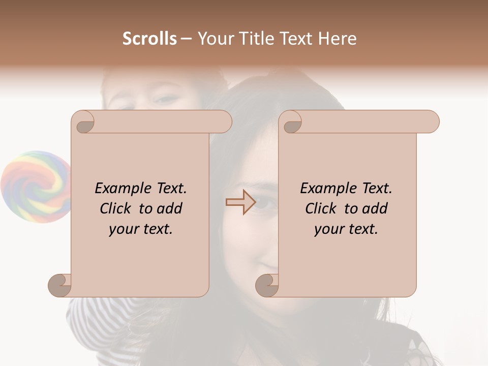 Kids With Lollipop On A White Background PowerPoint Template