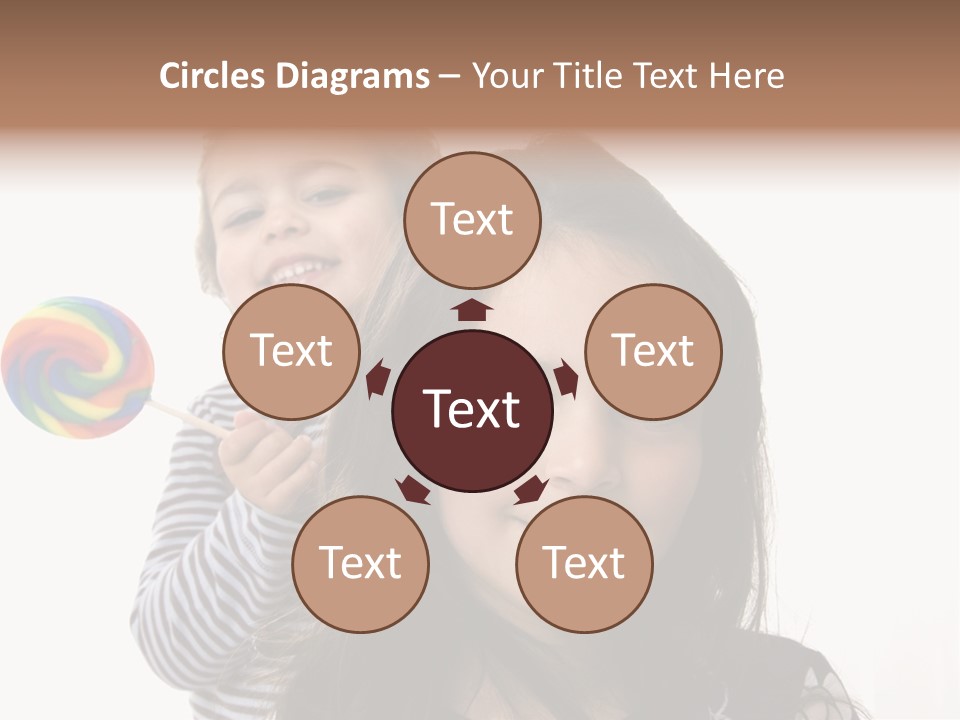 Kids With Lollipop On A White Background PowerPoint Template