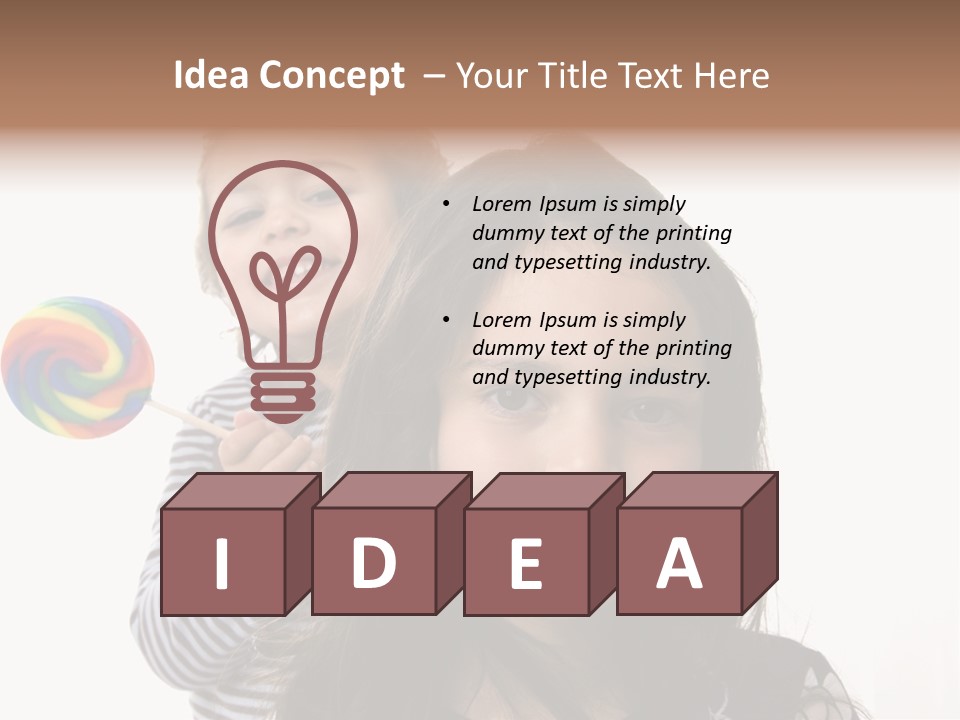 Kids With Lollipop On A White Background PowerPoint Template