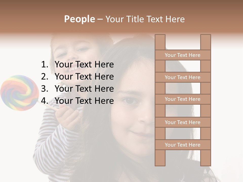 Kids With Lollipop On A White Background PowerPoint Template