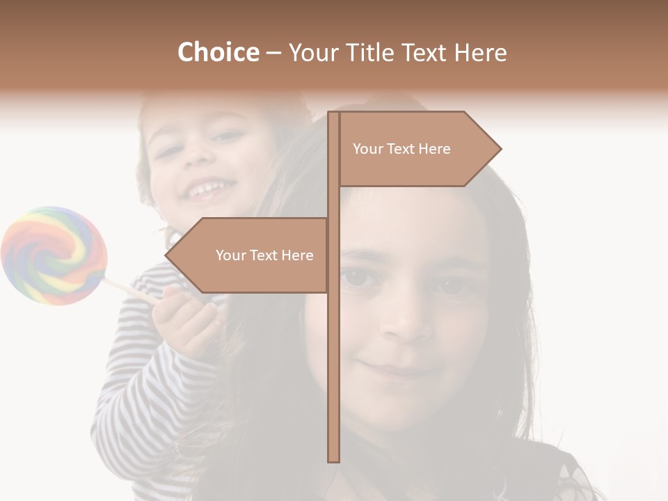 Kids With Lollipop On A White Background PowerPoint Template