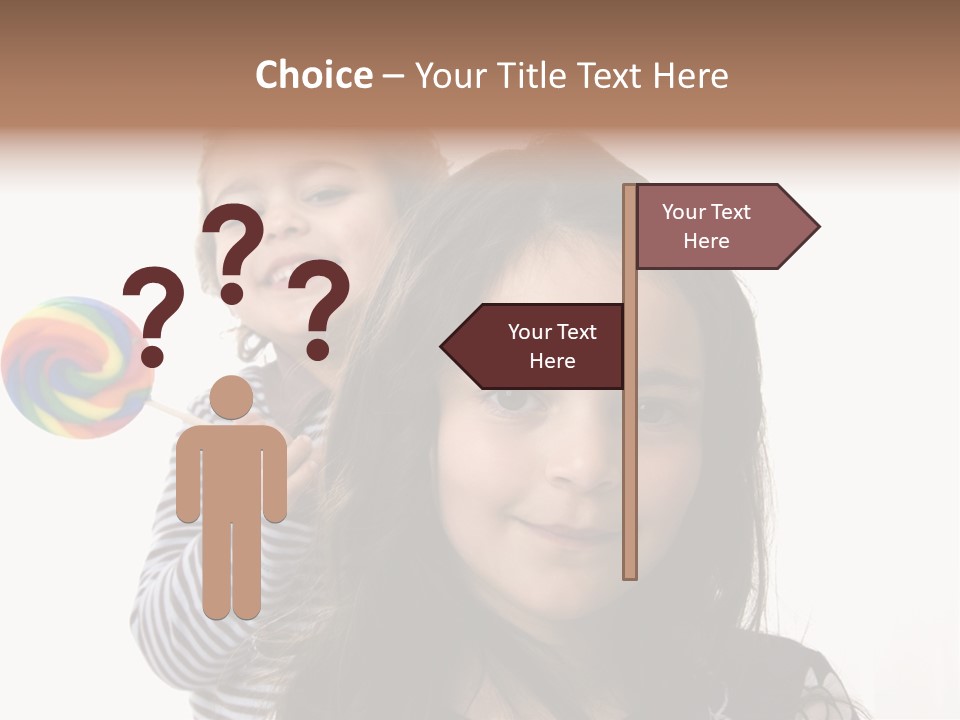 Kids With Lollipop On A White Background PowerPoint Template