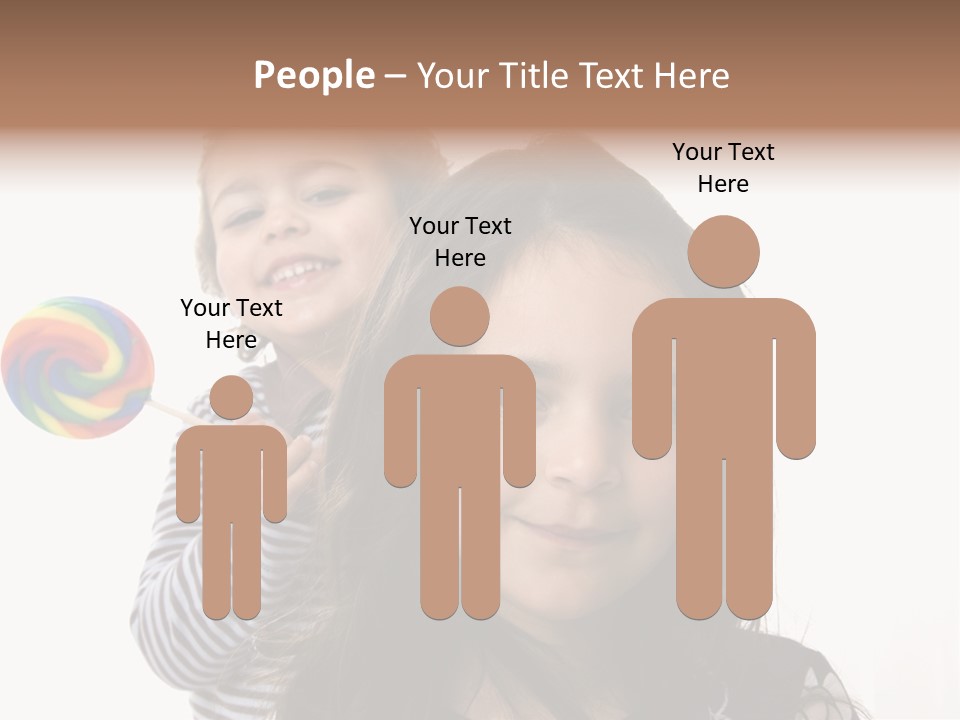 Kids With Lollipop On A White Background PowerPoint Template