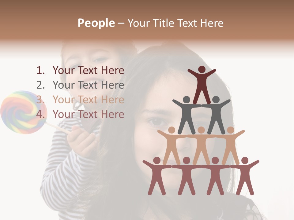 Kids With Lollipop On A White Background PowerPoint Template