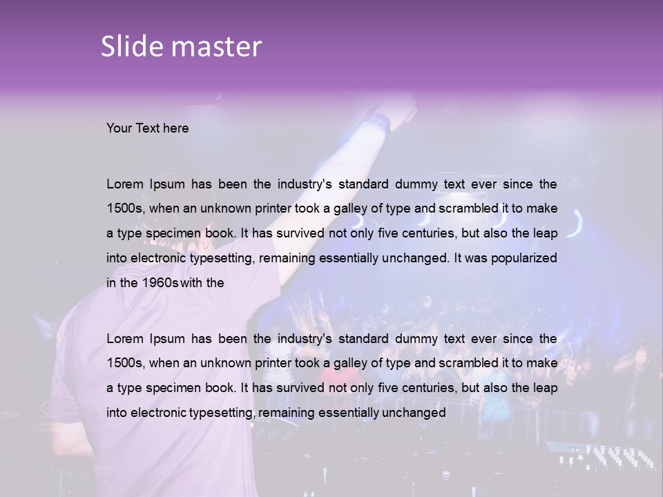 Dj At The Concert, Blurred Crowd On Background PowerPoint Template