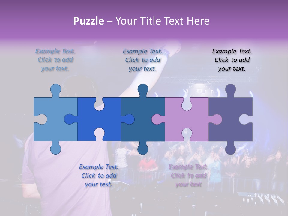 Dj At The Concert, Blurred Crowd On Background PowerPoint Template