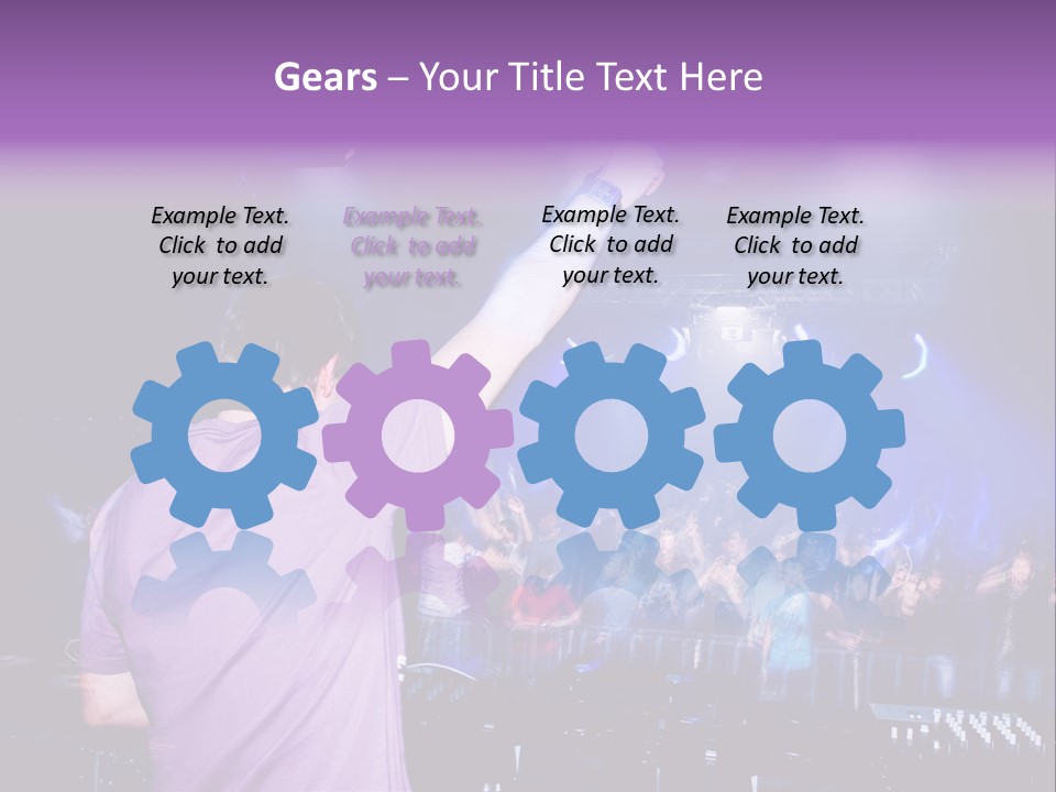 Dj At The Concert, Blurred Crowd On Background PowerPoint Template