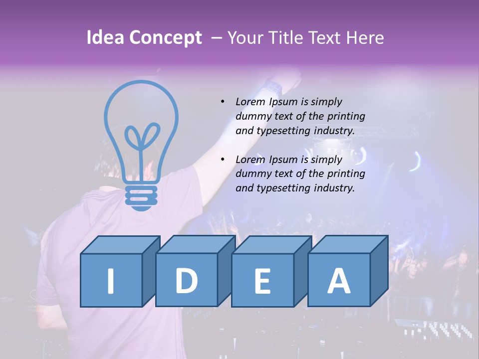 Dj At The Concert, Blurred Crowd On Background PowerPoint Template