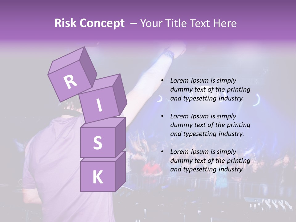 Dj At The Concert, Blurred Crowd On Background PowerPoint Template