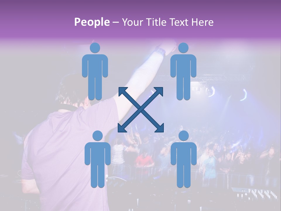 Dj At The Concert, Blurred Crowd On Background PowerPoint Template