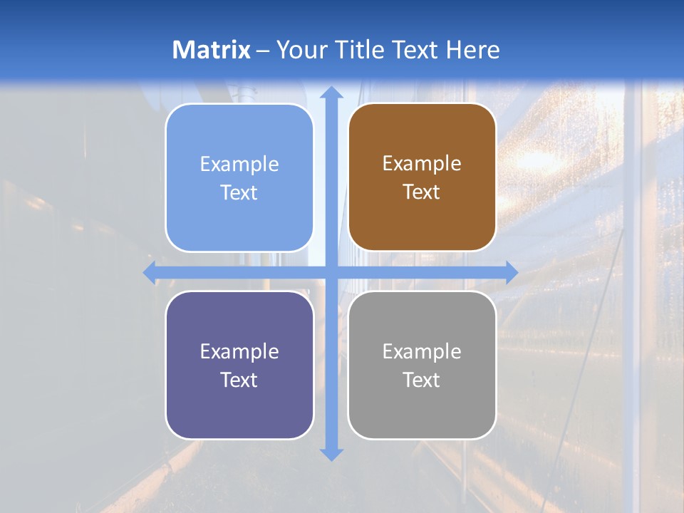The Exterior Glass Facades Of A Huge Glasshouse With Heating System And Generator PowerPoint Template