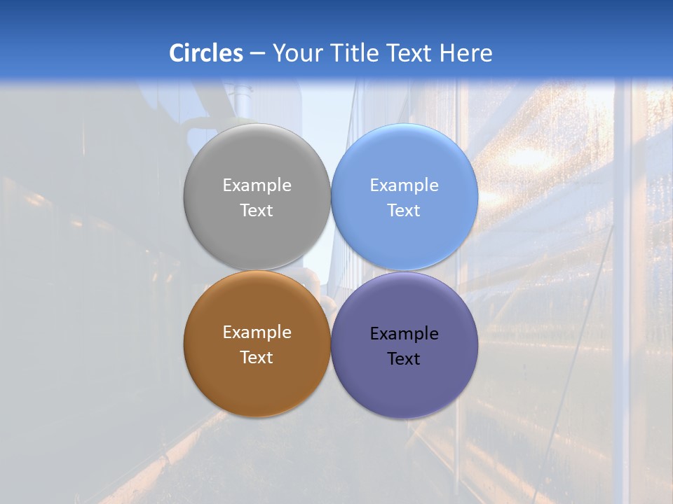 The Exterior Glass Facades Of A Huge Glasshouse With Heating System And Generator PowerPoint Template