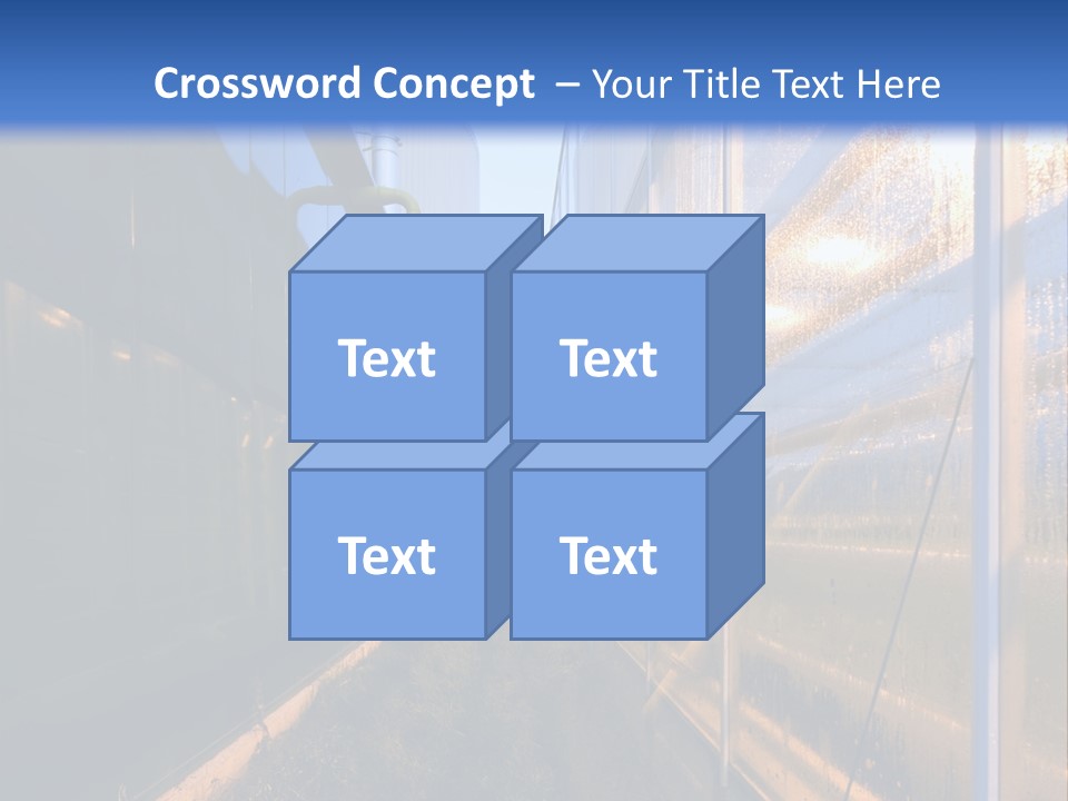 The Exterior Glass Facades Of A Huge Glasshouse With Heating System And Generator PowerPoint Template