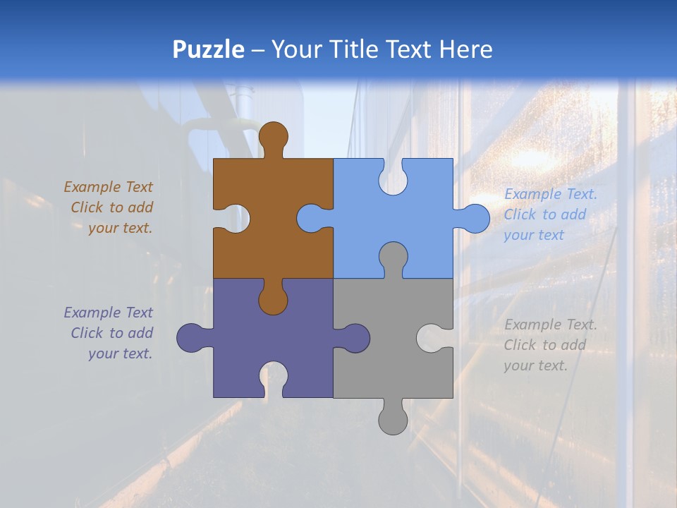 The Exterior Glass Facades Of A Huge Glasshouse With Heating System And Generator PowerPoint Template