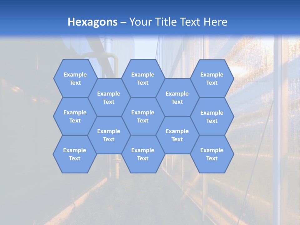 The Exterior Glass Facades Of A Huge Glasshouse With Heating System And Generator PowerPoint Template