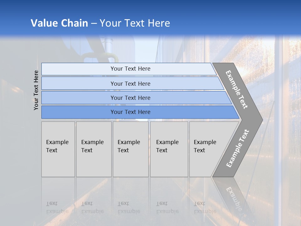 The Exterior Glass Facades Of A Huge Glasshouse With Heating System And Generator PowerPoint Template